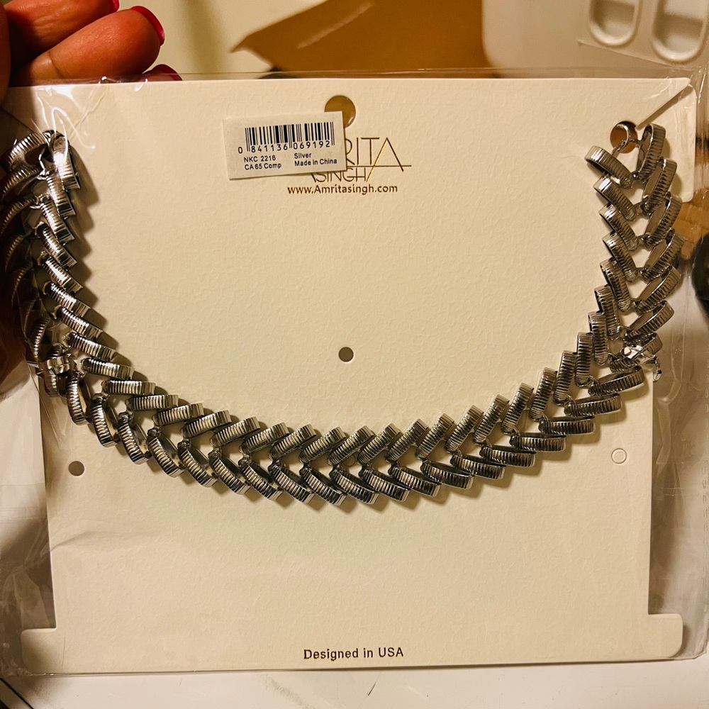 Silver colored Choker from Amrita Singh Jewelery